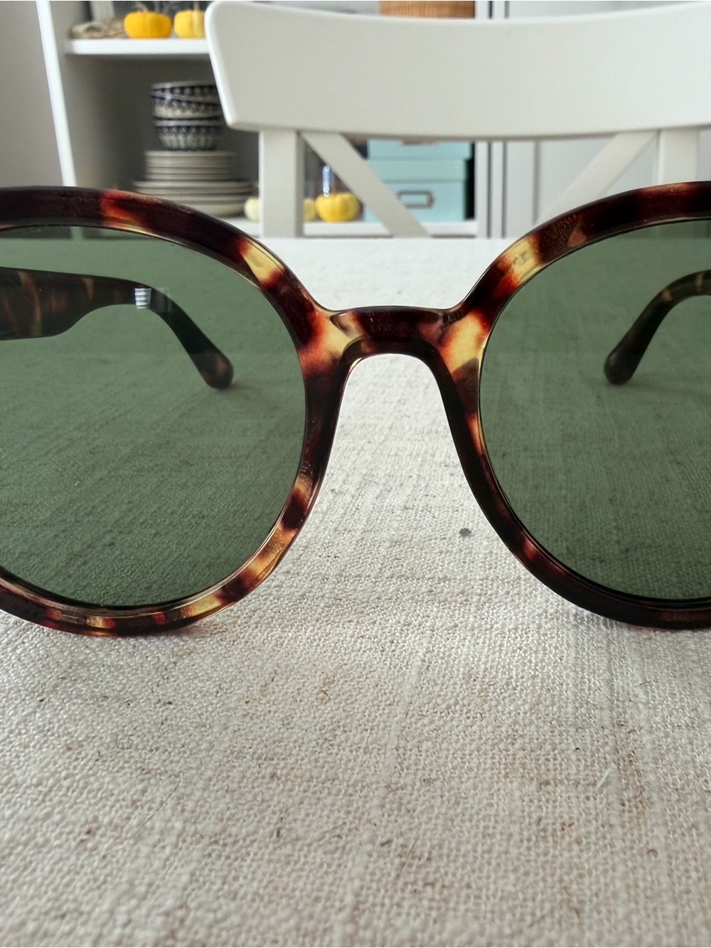 J. Crew Tortoiseshell Sunglasses with Green Lenses